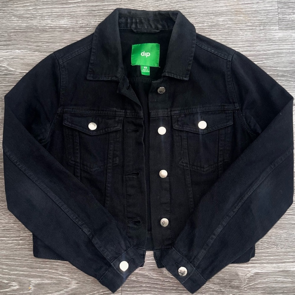 Black Cropped Jean Jacket